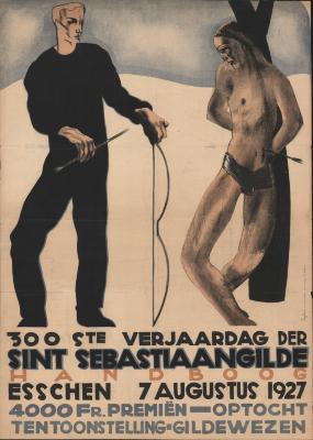 " 300 st verjaardag de sint Sebastiaangilde handboog Esschen 7 augustus 1927", affiche
