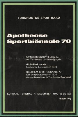 "Apotheose Sportbiënnale 70 (…) vrijdag 4 december 1970", affiche
