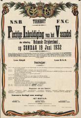 "N.S.B. Turnhout F.N.C. Plechtige inhuldiging van het Vaandel der afdeling 'Nationale Strijdersbond' (…) zondag 19 juni 1932", affiche
