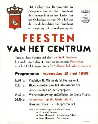 "Feesten van het centrum (…) woensdag 21 mei 1969", affiche
