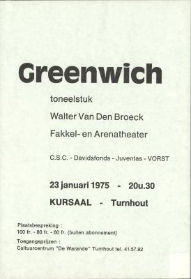 "Greenwich (…) 23 januari 1975", affiche
