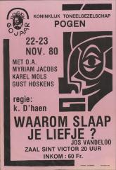 "Waarom slaap je liefje?  (…) 22-23 november 1980", affiche
