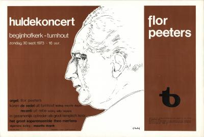 "Huldeconcert Flor Peeters (…) zondag 30 september 1973", affiche
