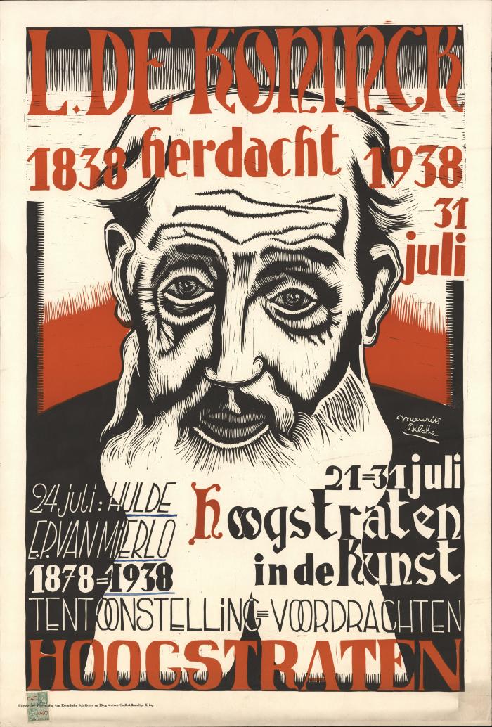 "L. De Koninck herdacht 1838-1938 Hoogstraten in de kunst (…) 31 juli 1938", affiche
