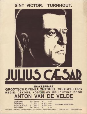 "Sint Victor Turnhout Julius Caesar (…) zondag 30 juni, zondag 7 juli, donderdag 11 juli, zondag 14 juli", affiche
