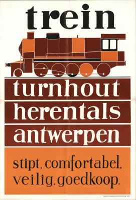 "Trein Turnhout Herentals Antwerpen", affiche
