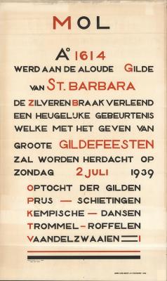 "Mol Groote Gildefeesten (…) zondag 2 juli 1939", affiche
