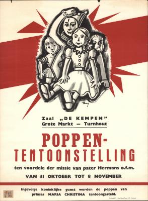 "Poppententoonstelling ten voordele der missie van pater Hermans (…) van 31 oktober tot 8 november", affiche
