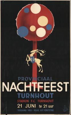 "Provinciaal nachtfeest Turnhout (…) 21 juni", affiche
