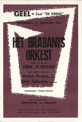 "Geel. Het Brabants orkest (…) woensdag 10 februari 1965", affiche
