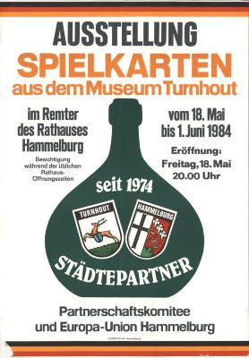 "Ausstellung Spielkarten aus dem Museum Turnhout in Hammelburg (…) 1 juni 1984", affiche
