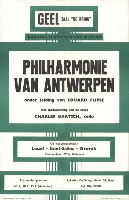 "Geel. Philharmonie van Antwerpen (…° woensdag 13 november 1963", affiche
