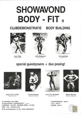 "Showavond body-fit (…) zaterdag 4 juni 1988", affiche
