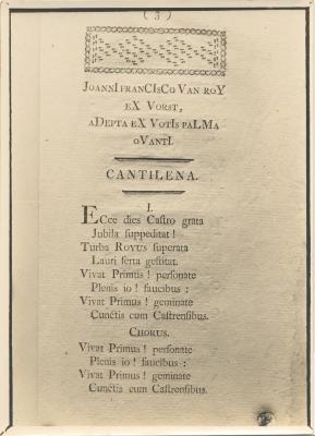 Prom. van Joannes F. Van Roy, primus univ. Leuven1797