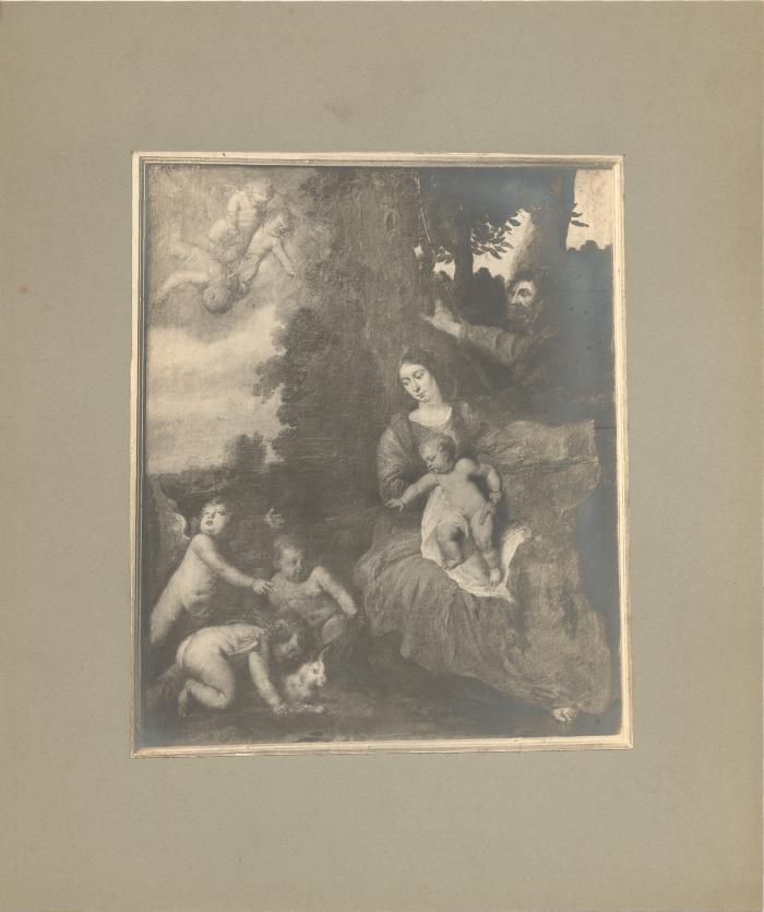 Schilderij H. Familie met engeltjes door Fr. Wouters (17e eeuw)