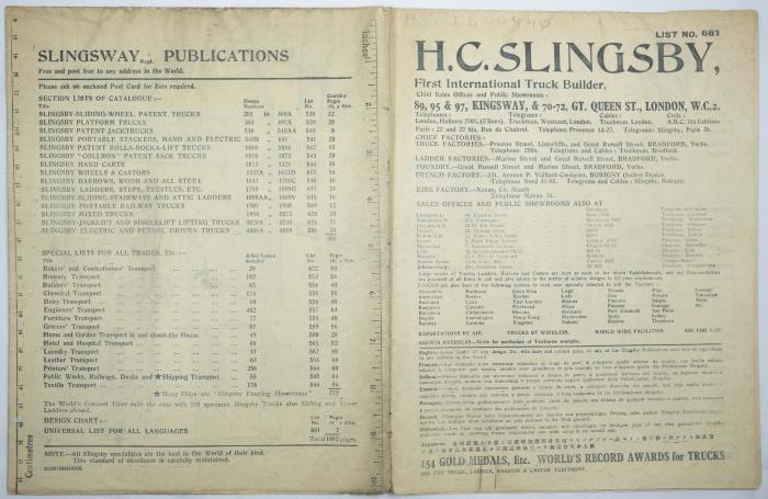 Catalogus: "H. C. Slingsway regd. Publications", LIST No. 661