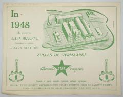 Catalogus: "In 1948: de nieuw, ultra moderne fabrieken in opbouw te java bij Hoei. ZULLEN DE VERMAARDE aliments star composés"