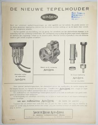 Catalogus: "EEN ONWEERLEGBARE SUPERIORITEIT, deze van de melkmachine ALFA-LAVAL"
