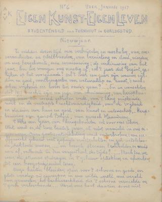 Eigen Kunst - Eigen Leven. Studentengild van Turnhout in oorlogstijd. januari 1917