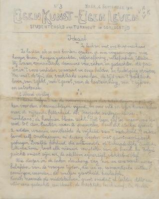 Eigen Kunst - Eigen Leven. Studentengild van Turnhout in oorlogstijd. 6 september 1916