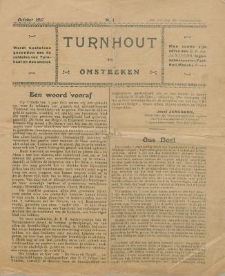 Turnhout en omstreken. Turnhout. nr 1. Oktober 1917.