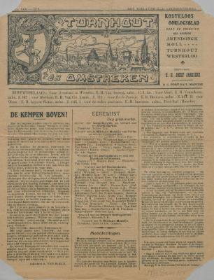 Turnhout en omstreken. Turnhout. nr 9. Juli 1918.