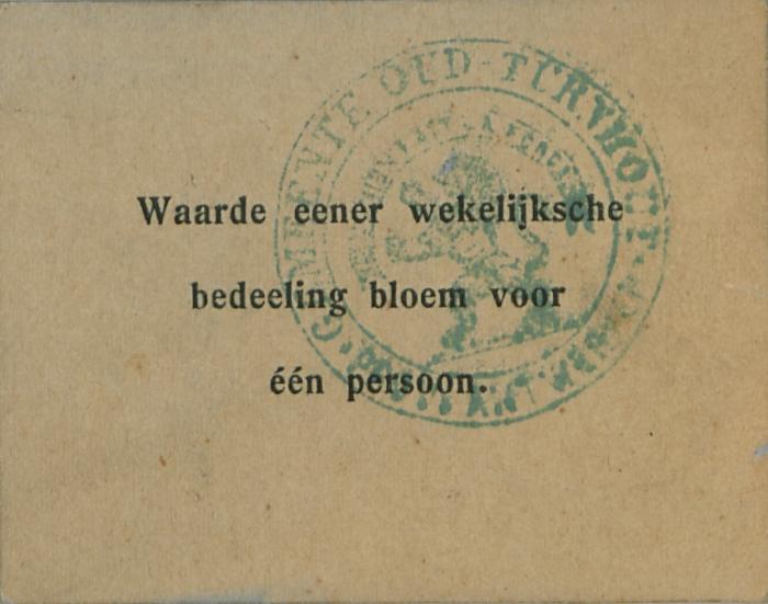 Noodgeld tijdens de Eerste Wereldoorlog uitgegeven door de gemeente Oud-Turnhout.