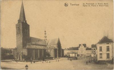 Turnhout. St. Pieterskerk en Groote Markt. L'Eglise St. Pierre et Grand' Place