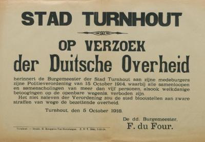 Stad Turnhout - Op verzoek der Duitsche Overheid