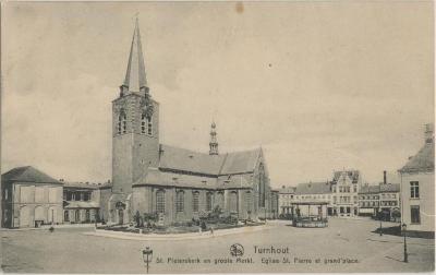 Turnhout St. Pieterskerk en groote Merkt. Eglise St. Pierre et grand'place