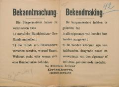 Bekanntmachung - Bekendmaking 20 januari 1915
