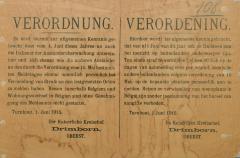 Verordnung - Verordening 1 juni 1915