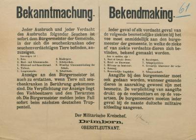 Bekanntmachung - Bekendmaking 8 februari 1915