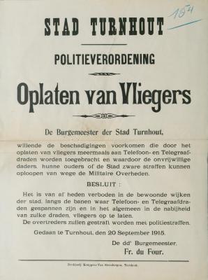 Stad Turnhout - Politieverordening - Oplaten van vliegers