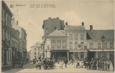 Turnhout Groote Markt en Gasthuisstraat Grand'Place et rue de l'Hôpital