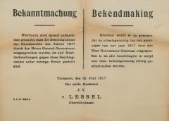 Bekanntmachung - Bekendmaking 25 juni 1917