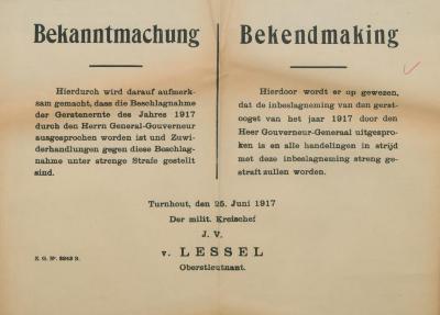 Bekanntmachung - Bekendmaking 25 juni 1917