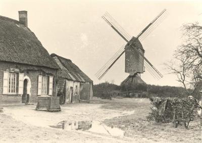 Houten windmolen: Heidemolen met molenaarswoning