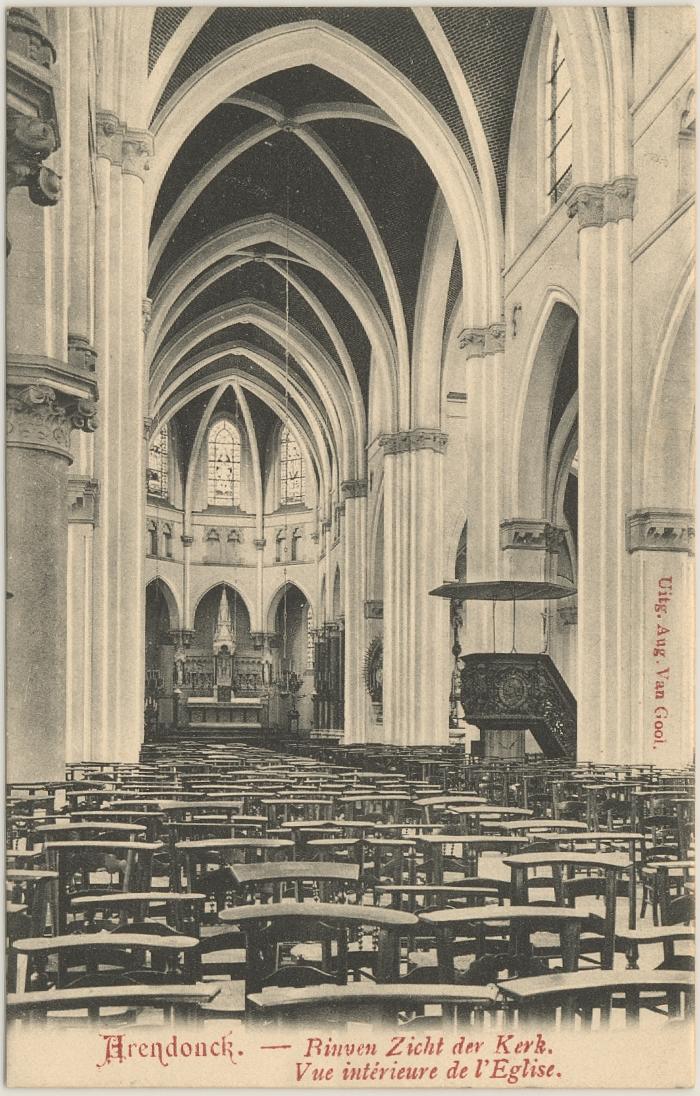 Arendonck. Binnen Zicht der KerK. Vue intérieure de l'Eglise.