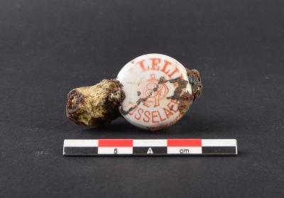 Witglazen stop van bierfles 