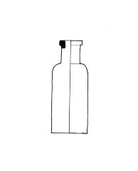 Medicijnflesje in blauw glas 