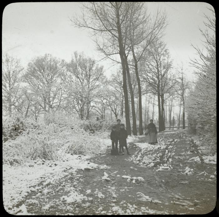 winterlandschap met mensen
