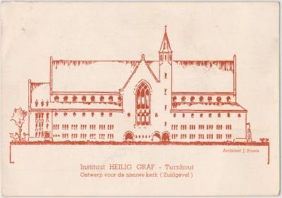 Instituut HEILIG GRAF - Turnhout Ontwerp voor de nieuwe kerk (Zuidgevel) Architect J. Ritzen